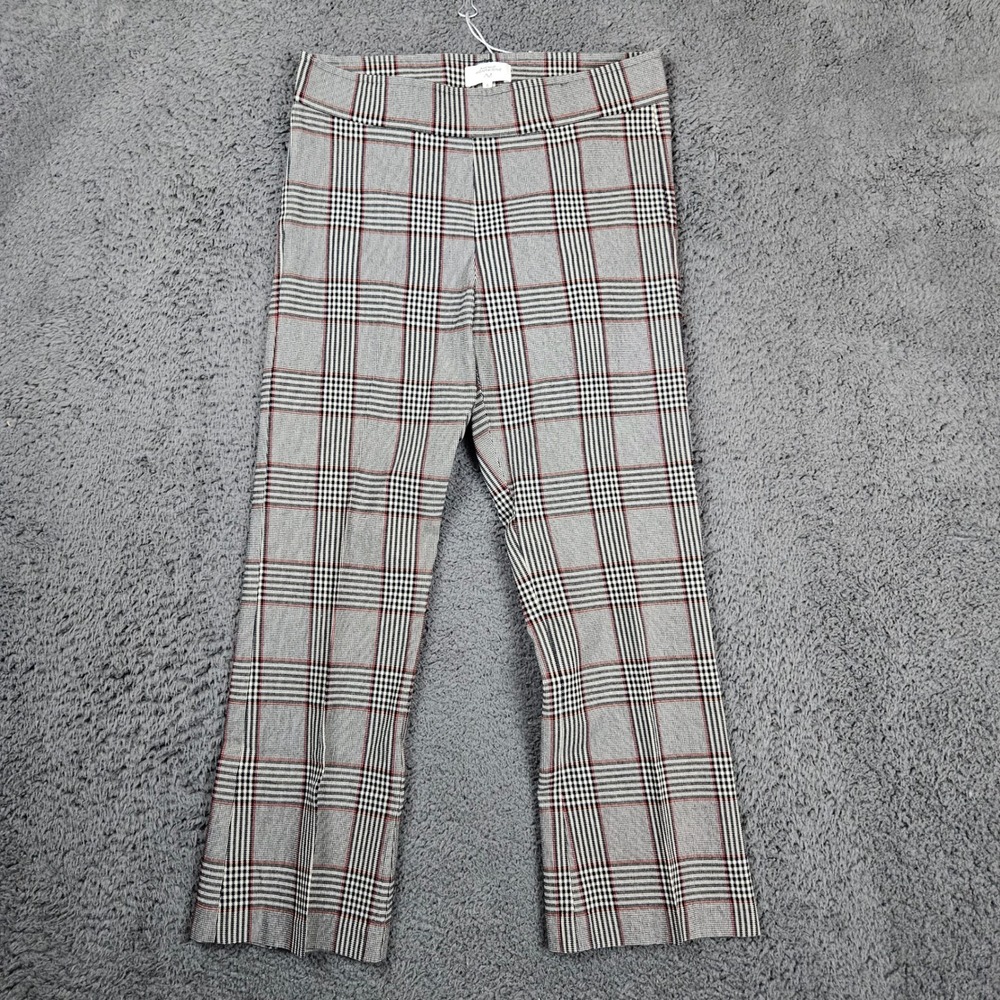 Avenue Montaigne Plaid Pants Size 6 Cropped Flare Leg Career Casual